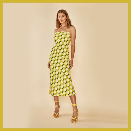 CA0281 SS22 YELLOW LINEAR FLORAL FRONT